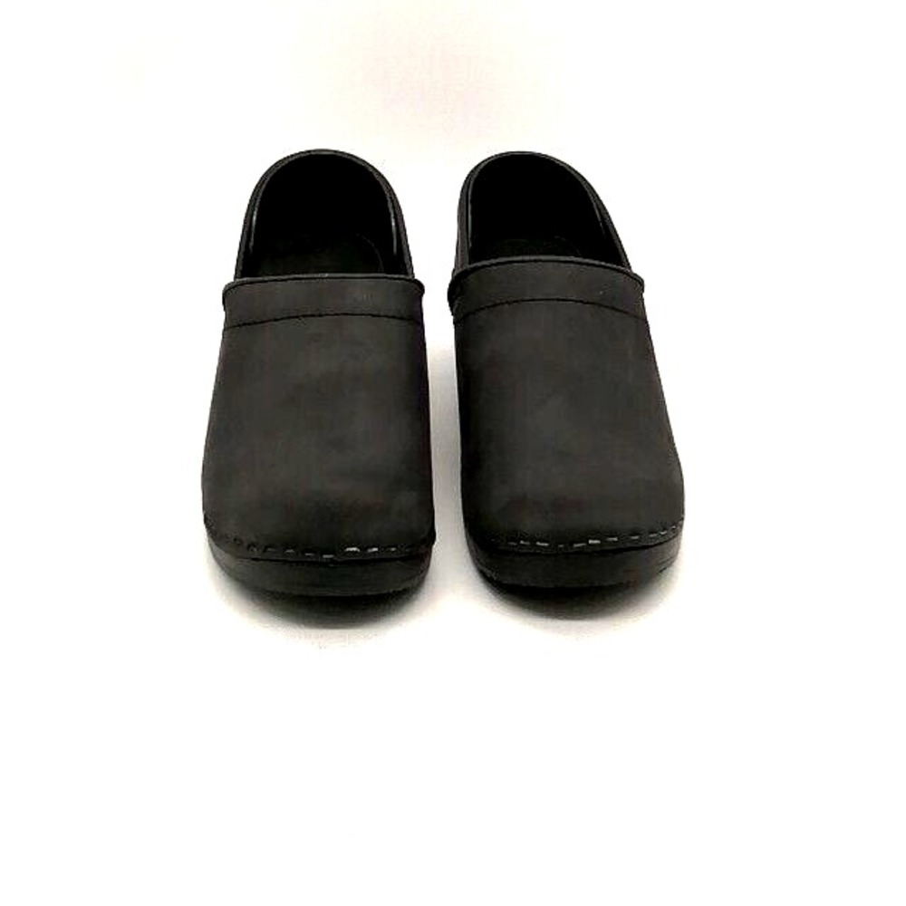 Bjork Womens Clogs Gray Leather Swedish Comfort Slip On Loafer Shoes EUR 37
